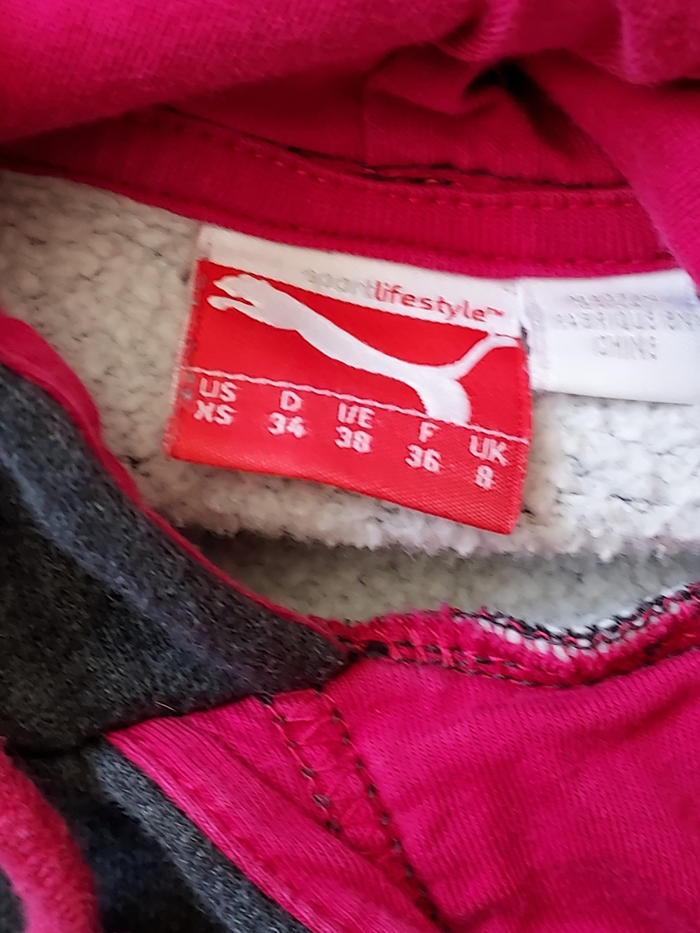 Puma Grey Hoodie with Pink Accents - Picture 5 of 5
